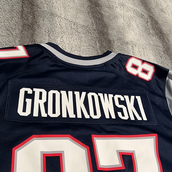 New England Patriots #87 “Gronk” Rob Gronkowski NFL Home On Field Nike Jersey - Picture 11 of 11